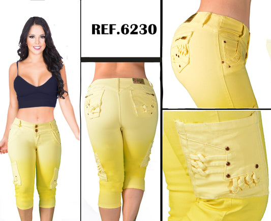 Ref. 006 -906230 Jeans Capri Levantacola Colombiano Deseo - ropacolombianaeneuropa