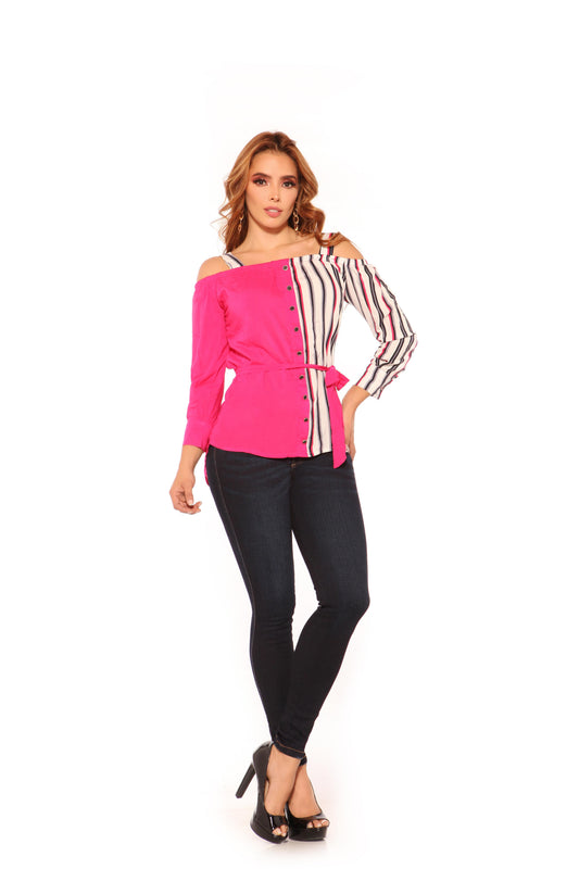 Ref. 004 -D1046 Blusa Colombiana de Moda, Colores y Diseño de Temporada - ropacolombianaeneuropa