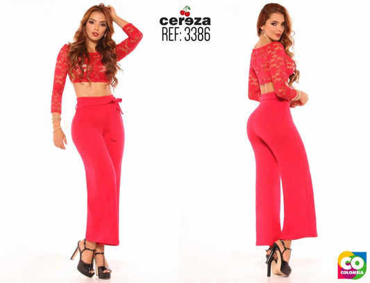 Ref. 004 -3386 Sensacional Conjunto Colombiano de Blusa y Pantalón