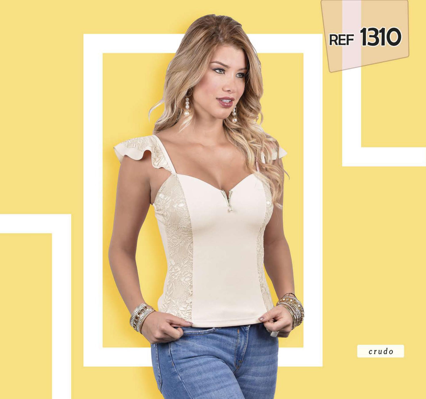 Ref. 055 -1310 Blusa Hecha en Colombia Con Telas de Excelente calidad y Diseño Exclusivo