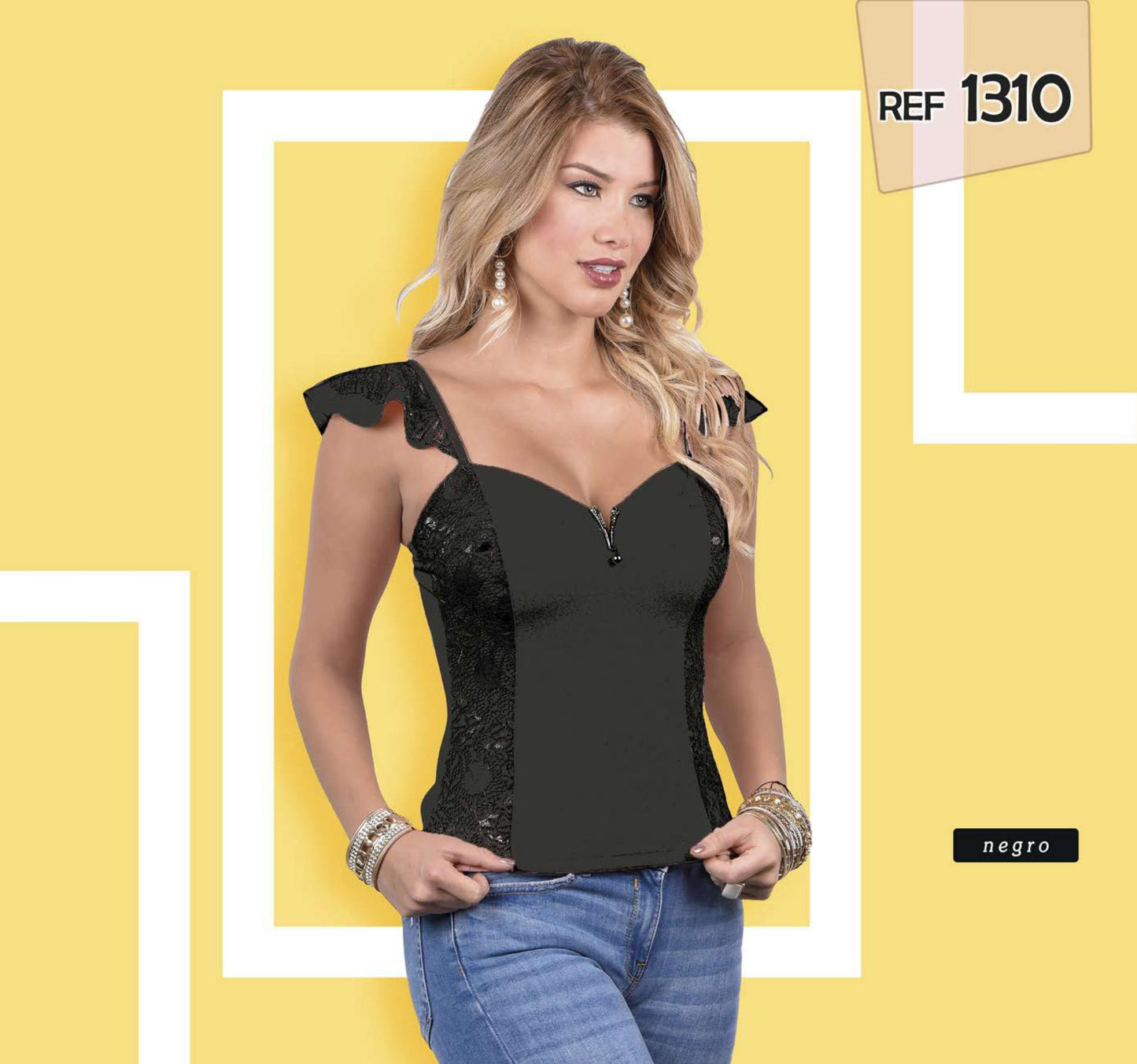 Ref. 055 -1310 Blusa Hecha en Colombia Con Telas de Excelente calidad y Diseño Exclusivo