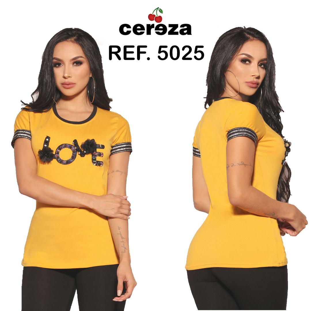 Ref. 004 -5025 Fabulosa Blusa Moda Colombiana manga curta