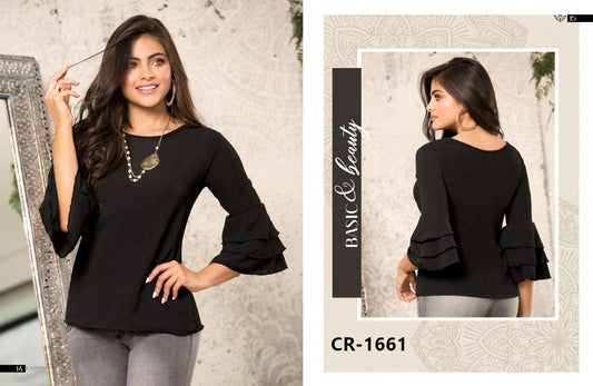 Ref. 070 -CR-1661 Hermosa Blusa Colombiana de Moda, con Mangas Largas y anchas de Boleros