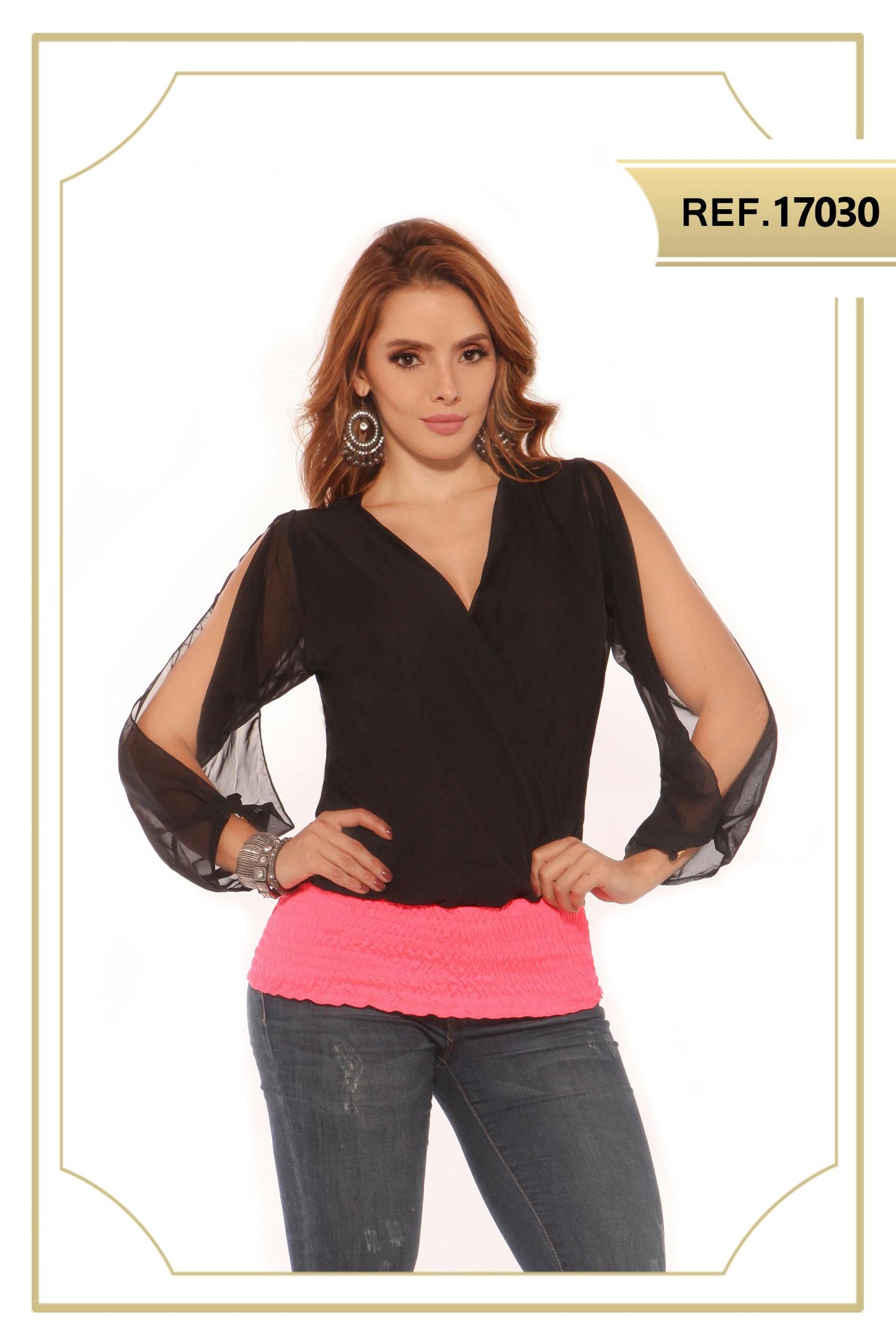 Ref. 004 -17030 BLUSA COLOMBIANA  DAMA - ropacolombianaeneuropa