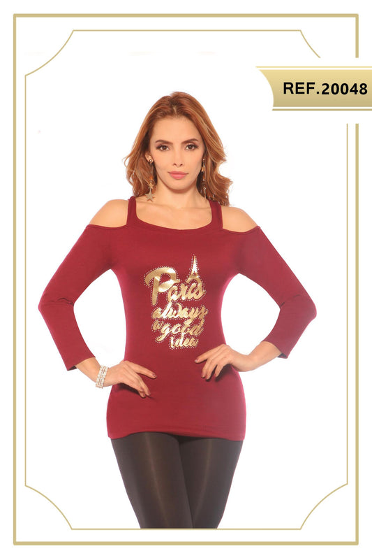 Ref. 004 -20048 Blusa de Moda Cereza - ropacolombianaeneuropa