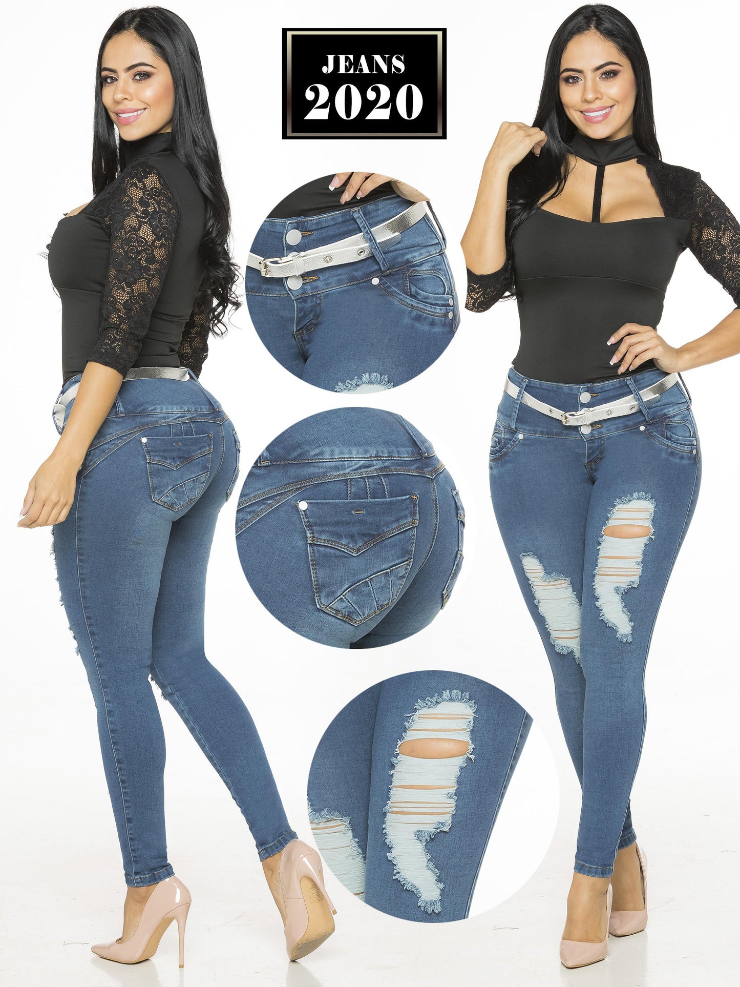 Ref. 061 -2020 Moda Jeans Colombiana Push Up ajuste perfeito