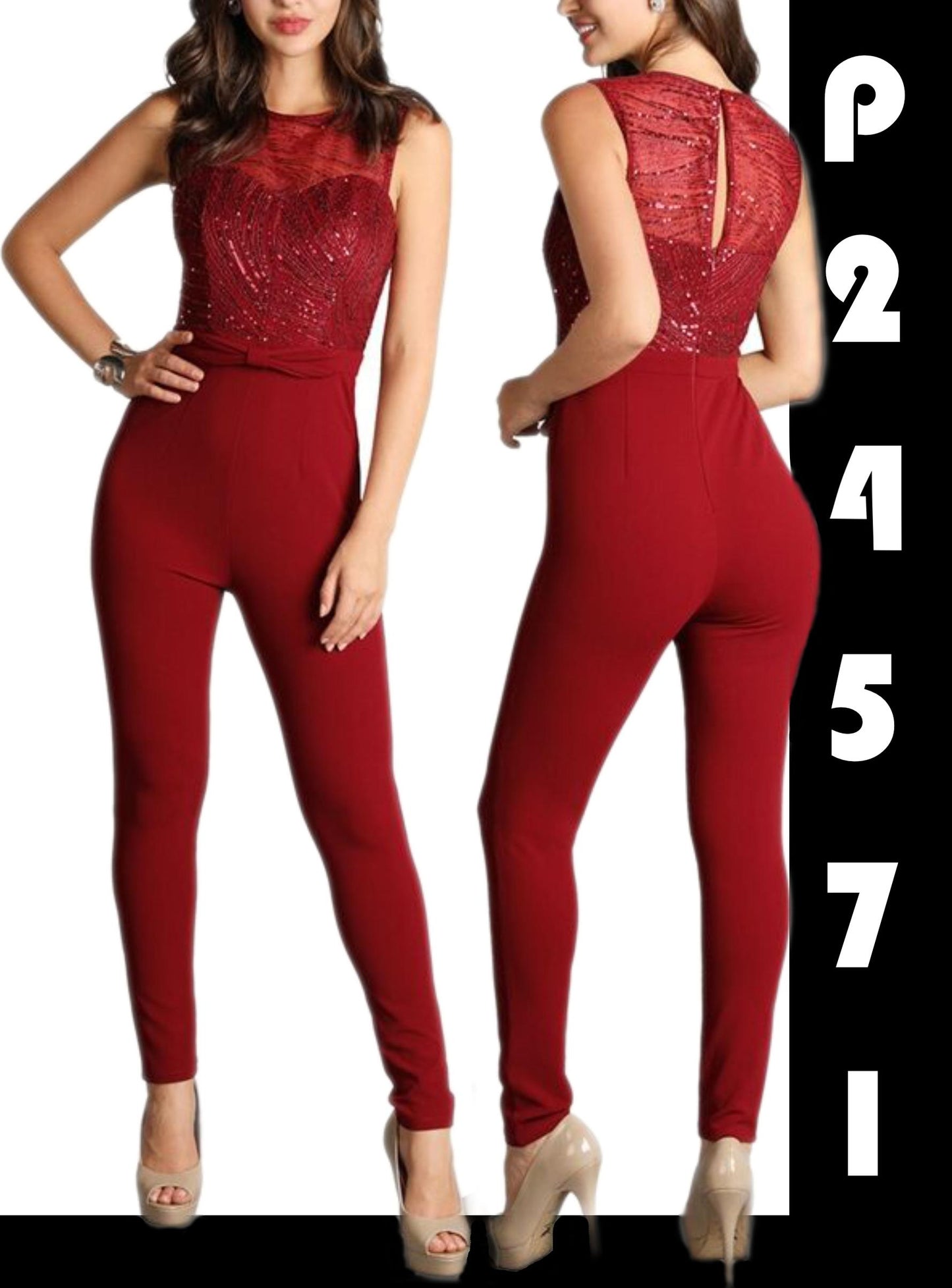 Ref. 003 -P24571 American fashion jumpsuit, with exclusive decorated style