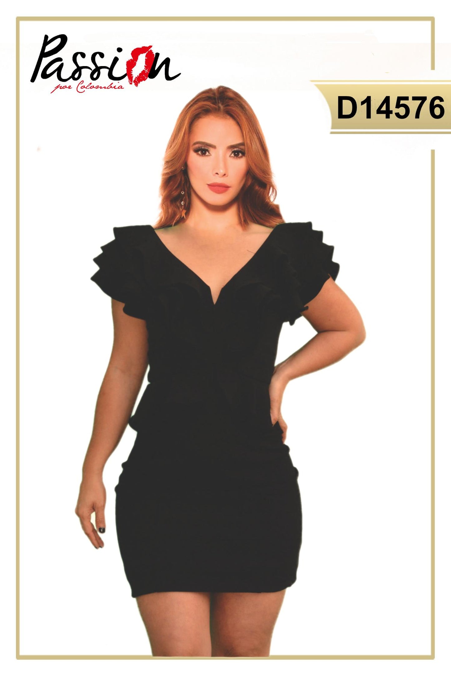 Ref. 003 -D14576 Vestido Americano de Moda