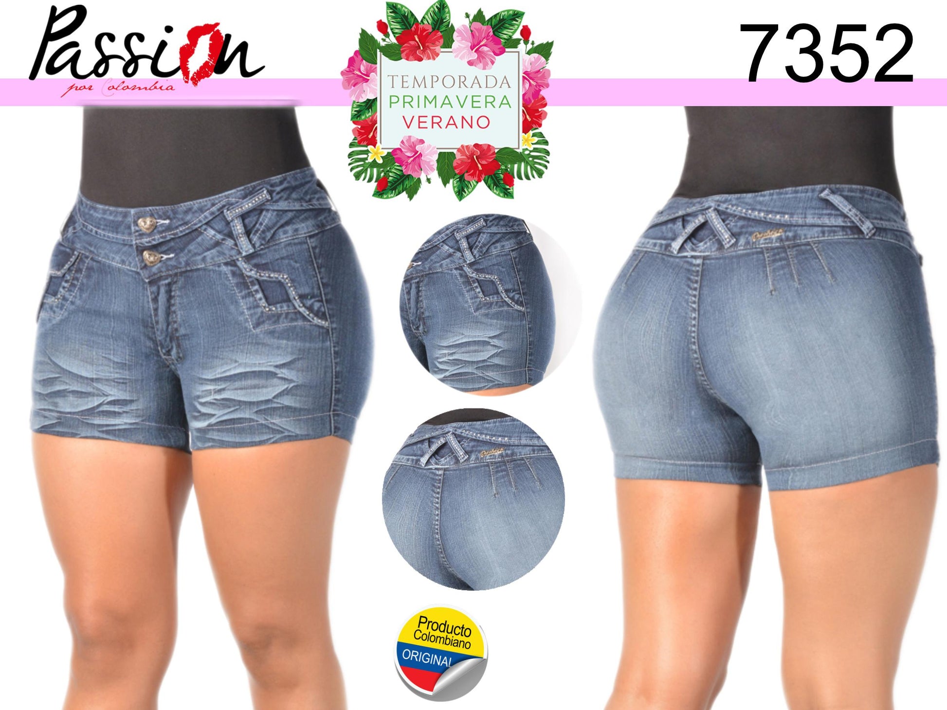 Ref. 007 -7352  Short en Jean Colombiano Promoción - ropacolombianaeneuropa