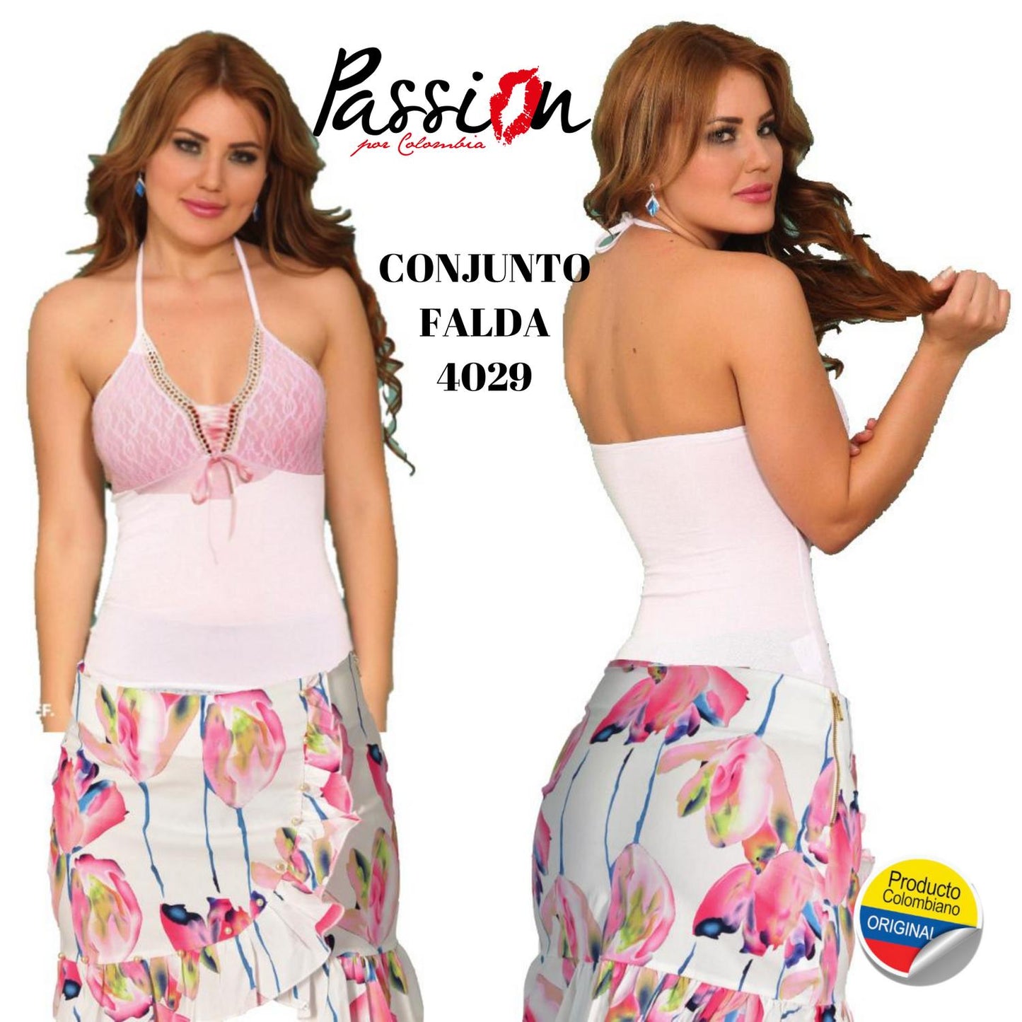 Ref. 030 -4029 Conjunto de Falda y blusa Colombianos de Moda