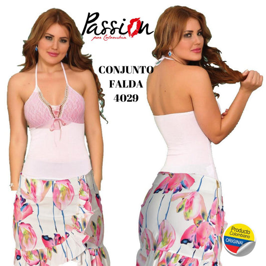 Ref. 030 -4029 Conjunto de Falda y blusa Colombianos de Moda