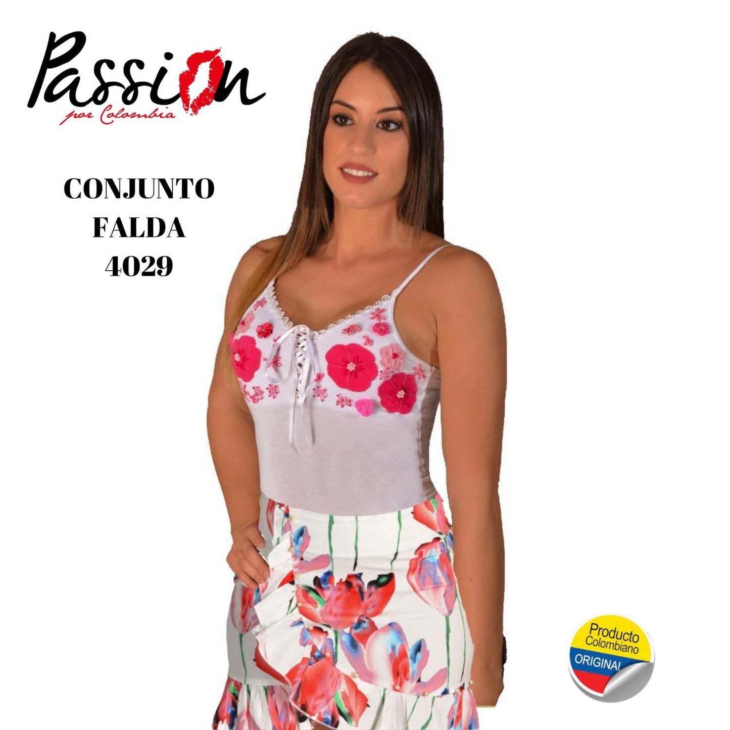 Ref. 030 -4029 Conjunto de Falda y blusa Colombianos de Moda