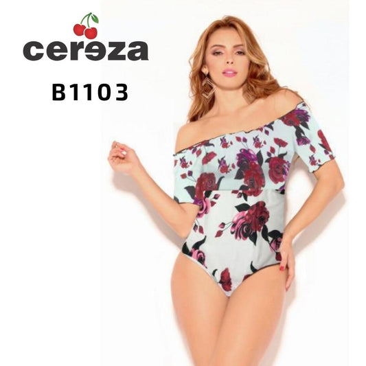 Ref. 004 -B1103 Hermoso Body para Dama Hecho en Colombia, sensual y llamativo con decorado veraniego - ropacolombianaeneuropa