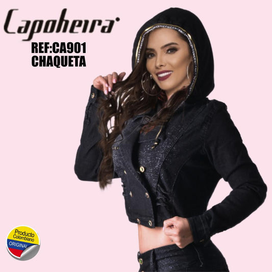 Ref. 007 -CA901 Chaqueta Colombiana de moda vaquera con capota