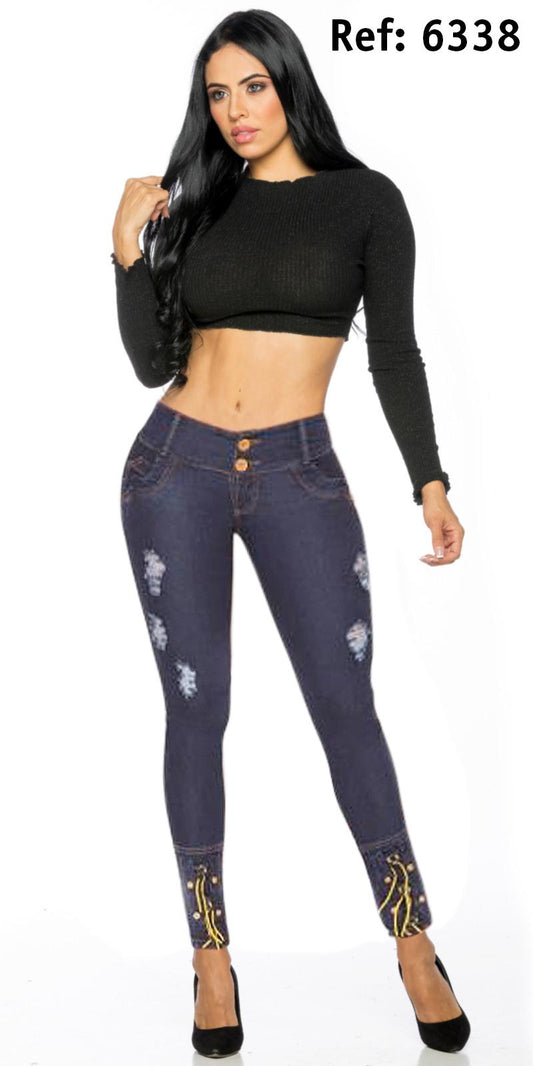 Ref. 006 -6338 JEANS COLOMBIANOS LEVANTACOLA