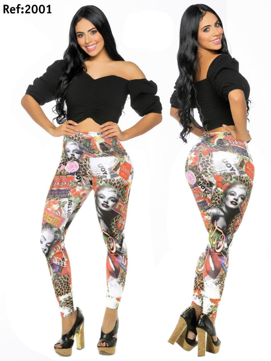 Ref. 004 -2001 Leggings Colombiano Cereza - ropacolombianaeneuropa