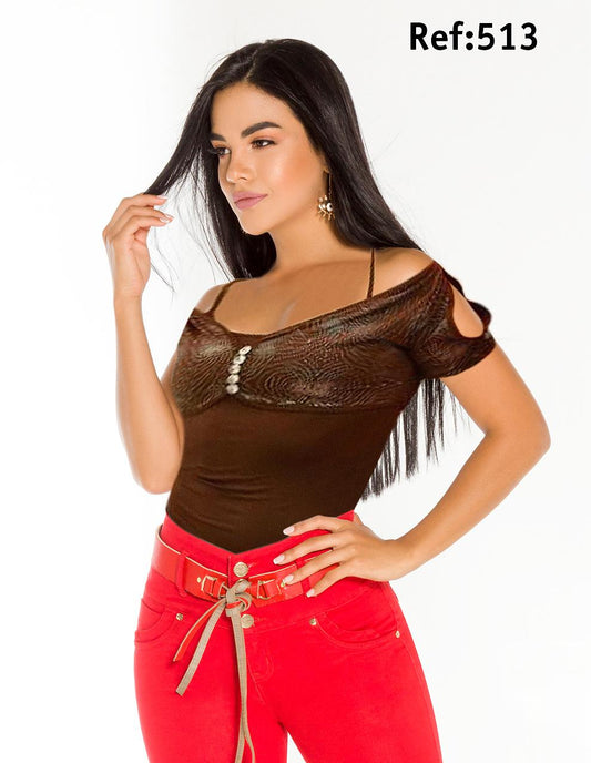 Ref. 004 -513 BLUSA MODA CEREZA - ropacolombianaeneuropa