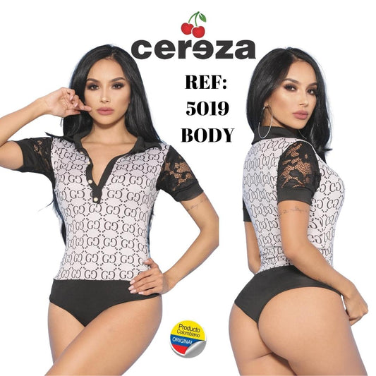 Ref. 004 -5019 Body Sexy Lindo Estampado Manga Curta