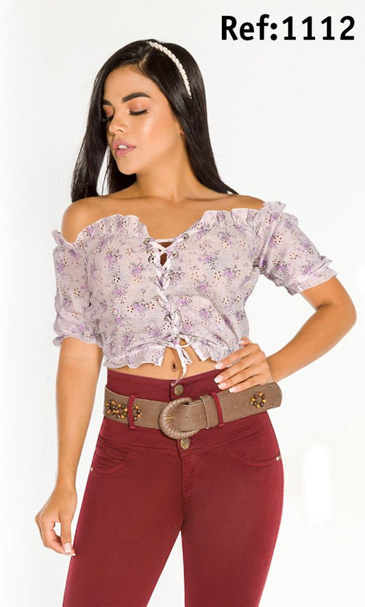 Ref. 1112 cereza  Blusa Sexy Dama