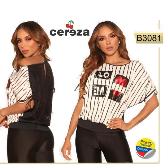 Ref. 004 -B3081 Blusa colombiana de moda - ropacolombianaeneuropa