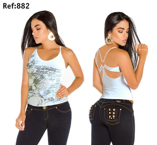 Ref. 004 -882 BLUSA MODA CEREZA - ropacolombianaeneuropa