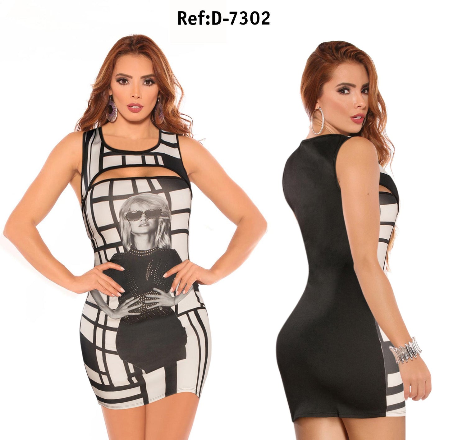 Ref. 030 -D7302 Vestido Colombiano Sexy - ropacolombianaeneuropa