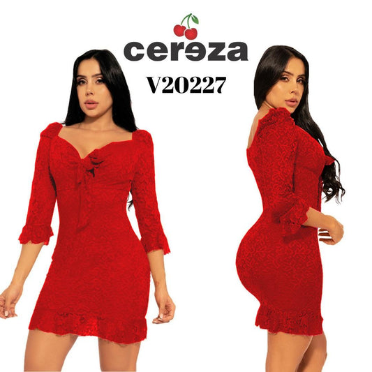 Ref. 004 -V20227 Vestido Corto de fiesta Moda Colombiana