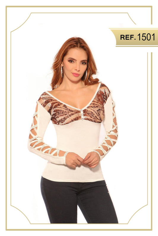 Ref. 004 -1501 Blusa Cereza - ropacolombianaeneuropa