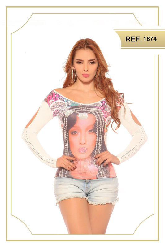 Ref. 004 -1874-Bla Blusa - ropacolombianaeneuropa