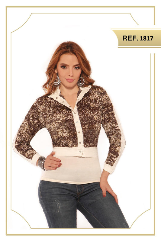 Ref. 004 -1817 Blusa Chaqueta Cereza - ropacolombianaeneuropa