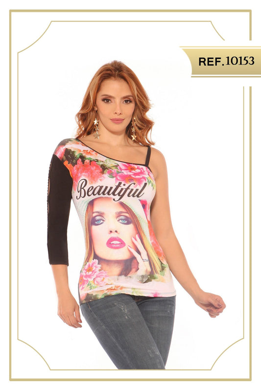 Ref. 004 -10153 Beautiful BLUSA SEXY DAMA CEREZA