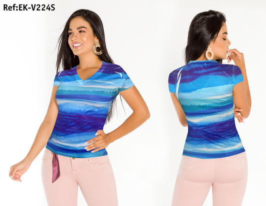 Ref. 003 -EK-V224S Blusa Sexy Dama - ropacolombianaeneuropa